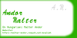 andor malter business card